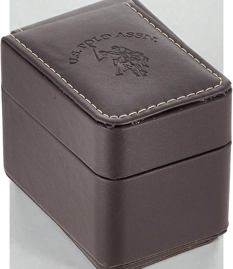 U.S. Polo Assn. Men's Analog Stainless Steel Watch with Black Dial and Rotating Bezel