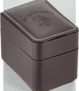 U.S. Polo Assn. Men's Analog Stainless Steel Watch with Black Dial and Rotating Bezel