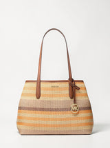 Avalon Medium Striped Woven Tote Bag.35S6S0VT2W