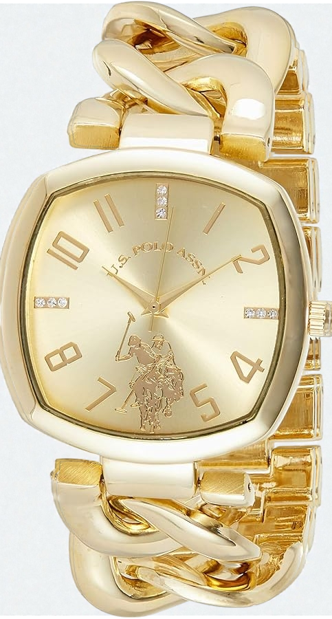 U.S. Polo Assn. Women’s Gold-Tone Chain Bracelet Watch