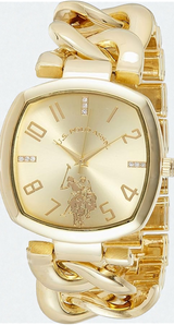 U.S. Polo Assn. Women’s Gold-Tone Chain Bracelet Watch