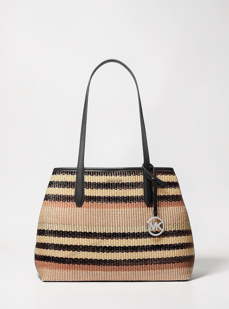 Avalon Medium Striped Woven Tote Bag.35S6S0VT2W