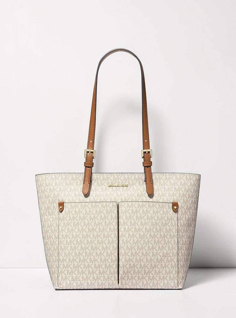 Jet Set Medium Logo Pocket Tote Bag 35F3GTVT3B