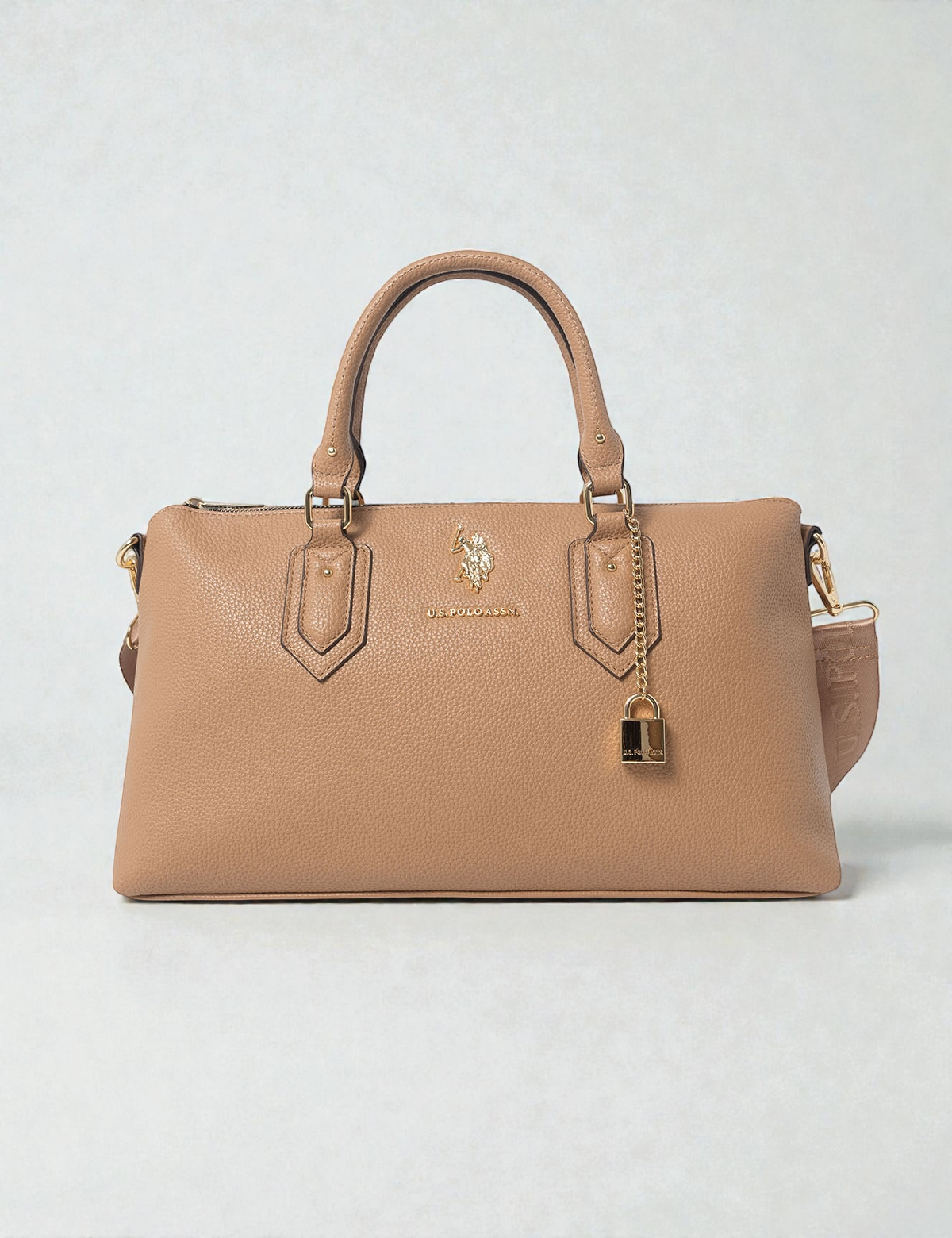 U.S Polo LOCK CHAIN SATCHEL BAG WITH CROSSBODY STRAP