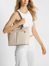 Jet Set Medium Logo Pocket Tote Bag 35F3GTVT3B