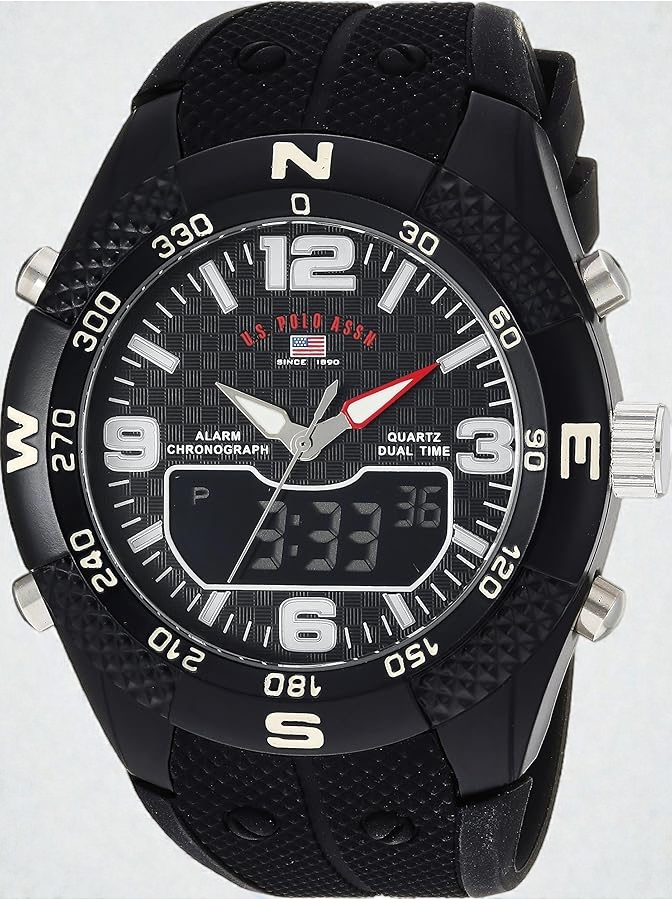 U.S. Polo Assn. Men's us9660 Analog-Digital Display Analog Quartz Black Watch