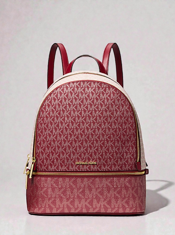 Rhea Medium Metallic Signature Logo Backpack 35F5GRAB2V