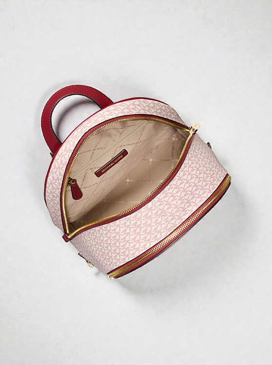 Rhea Medium Metallic Signature Logo Backpack 35F5GRAB2V