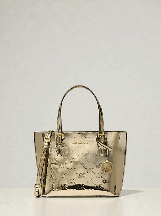 M.K Jet Set  Metallic Logo Debossed Convertible Tote Bag 35F5GTVT0O