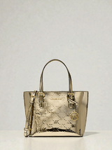 M.K Jet Set  Metallic Logo Debossed Convertible Tote Bag 35F5GTVT0O