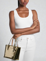 M.K Jet Set  Metallic Logo Debossed Convertible Tote Bag 35F5GTVT0O