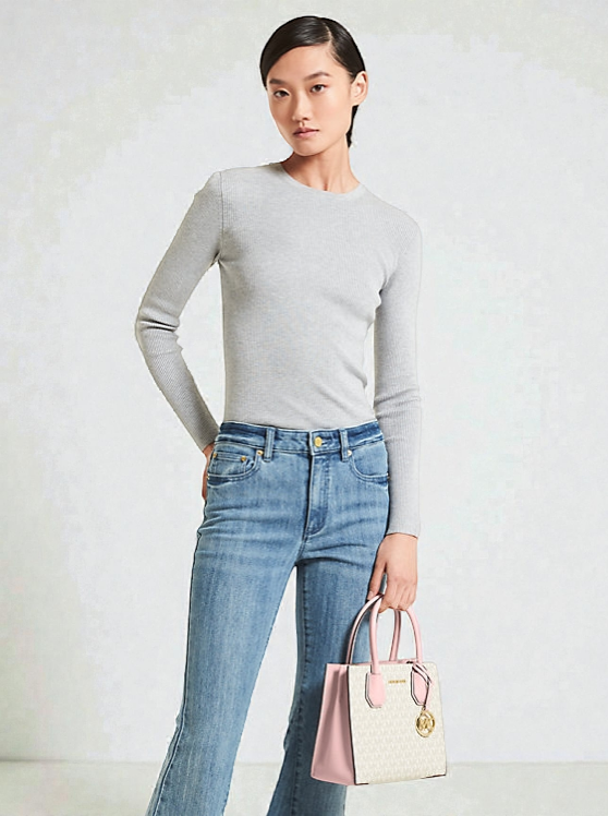 Mercer  Logo and Leather Accordion Crossbody Bag 35S1GM9M2B