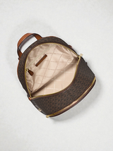 Rhea Medium Metallic Signature Logo Backpack 35F5GRAB2V