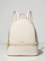 Rhea Medium Metallic Signature Logo Backpack 35F5GRAB2V