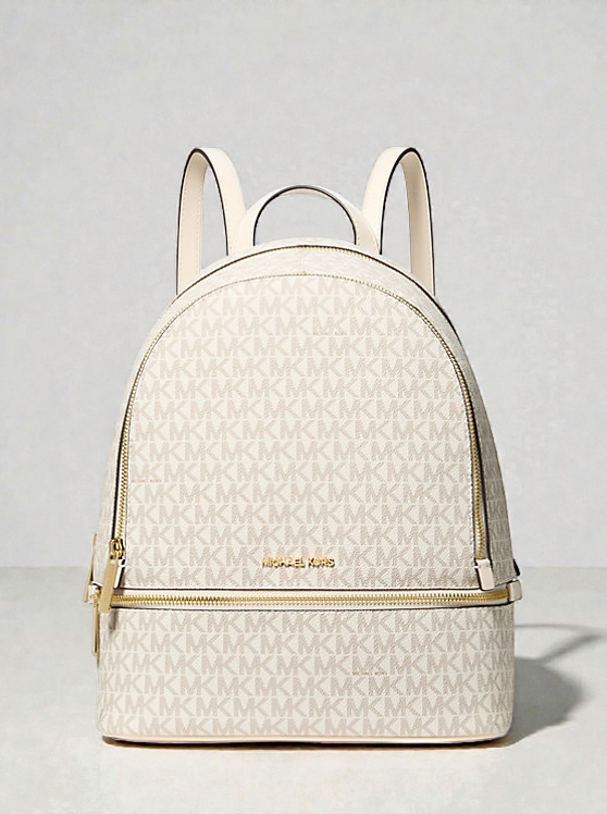 Rhea Medium Metallic Signature Logo Backpack 35F5GRAB2V