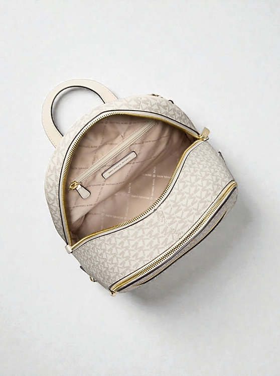 Rhea Medium Metallic Signature Logo Backpack 35F5GRAB2V