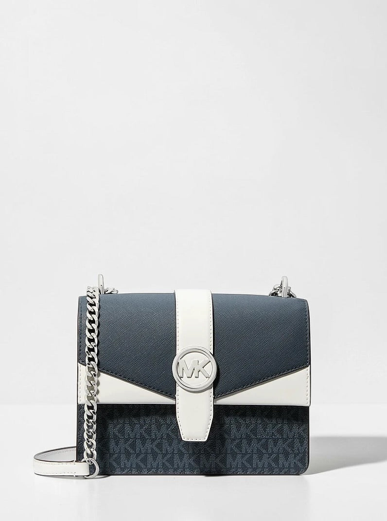 Greenwich Small Color-Block Signature Logo Crossbody Bag. 35S5SGRC1B