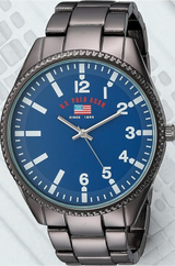 MEN'S GUNMETAL BRACELET WATCH WITH NAVY DIAL