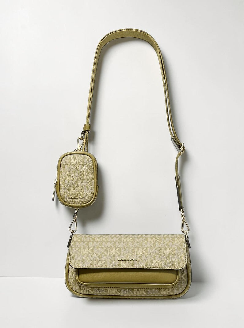 Jet Set Travel Small Logo Jacquard Denim Crossbody Bag With Pouch  35S6STVC0J