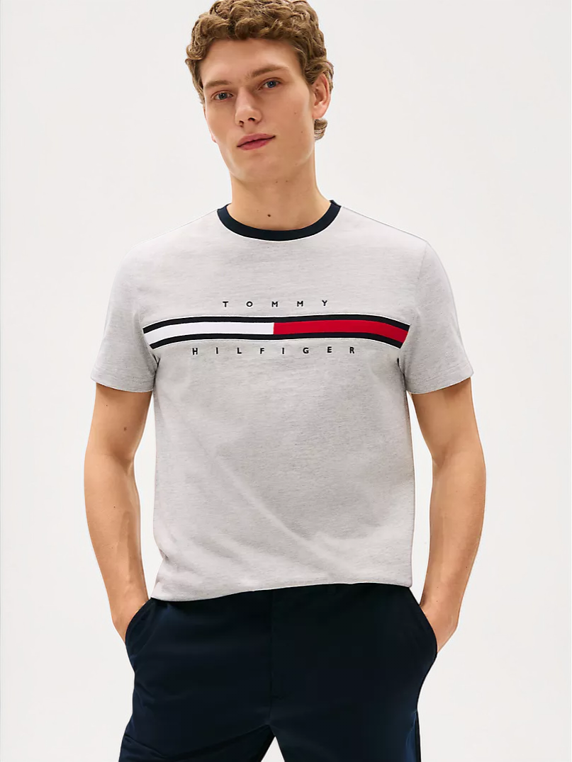Tommy Embroidered Flag Logo T-Shirt