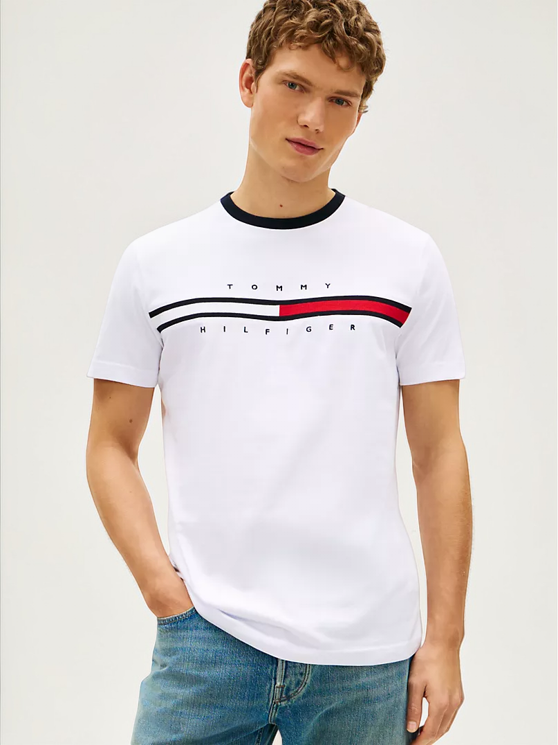 Tommy Embroidered Flag Logo T-Shirt