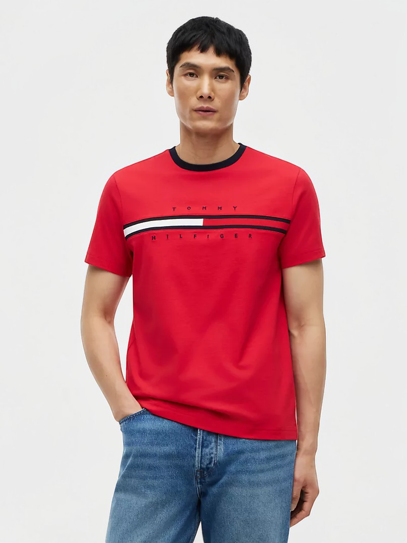 Tommy Embroidered Flag Logo T-Shirt