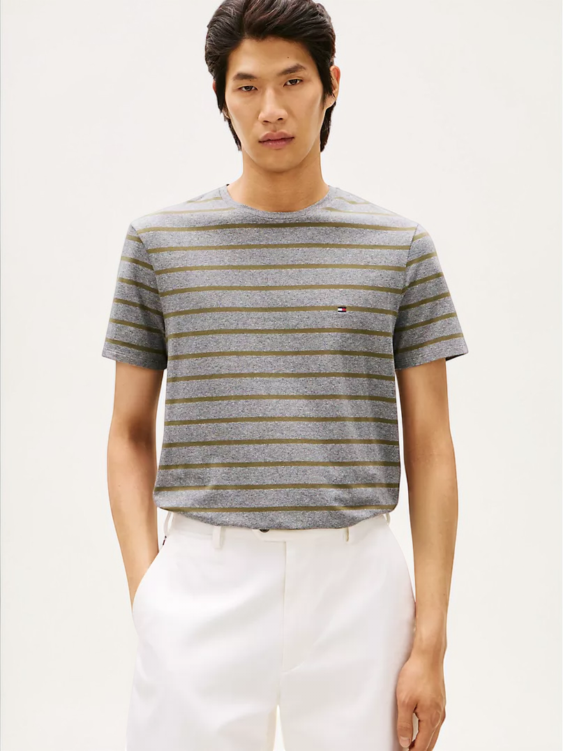 Tommy Stripe Stretch-Cotton T-Shirt