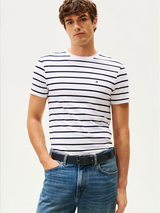 Tommy Stripe Stretch-Cotton T-Shirt