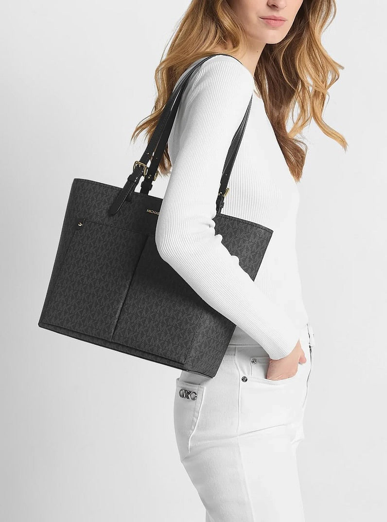 Jet Set Medium Logo Pocket Tote Bag 35F3GTVT3B