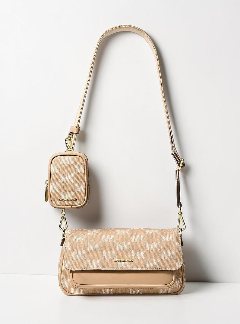 Jet Set Travel Small Logo Jacquard Denim Crossbody Bag With Pouch  35S6STVC0J