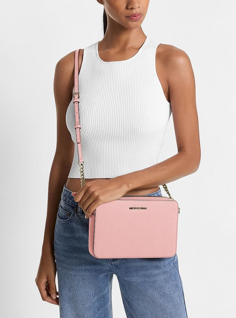 Jet Set Large Saffiano Leather Crossbody Bag.35T8GTTC9L