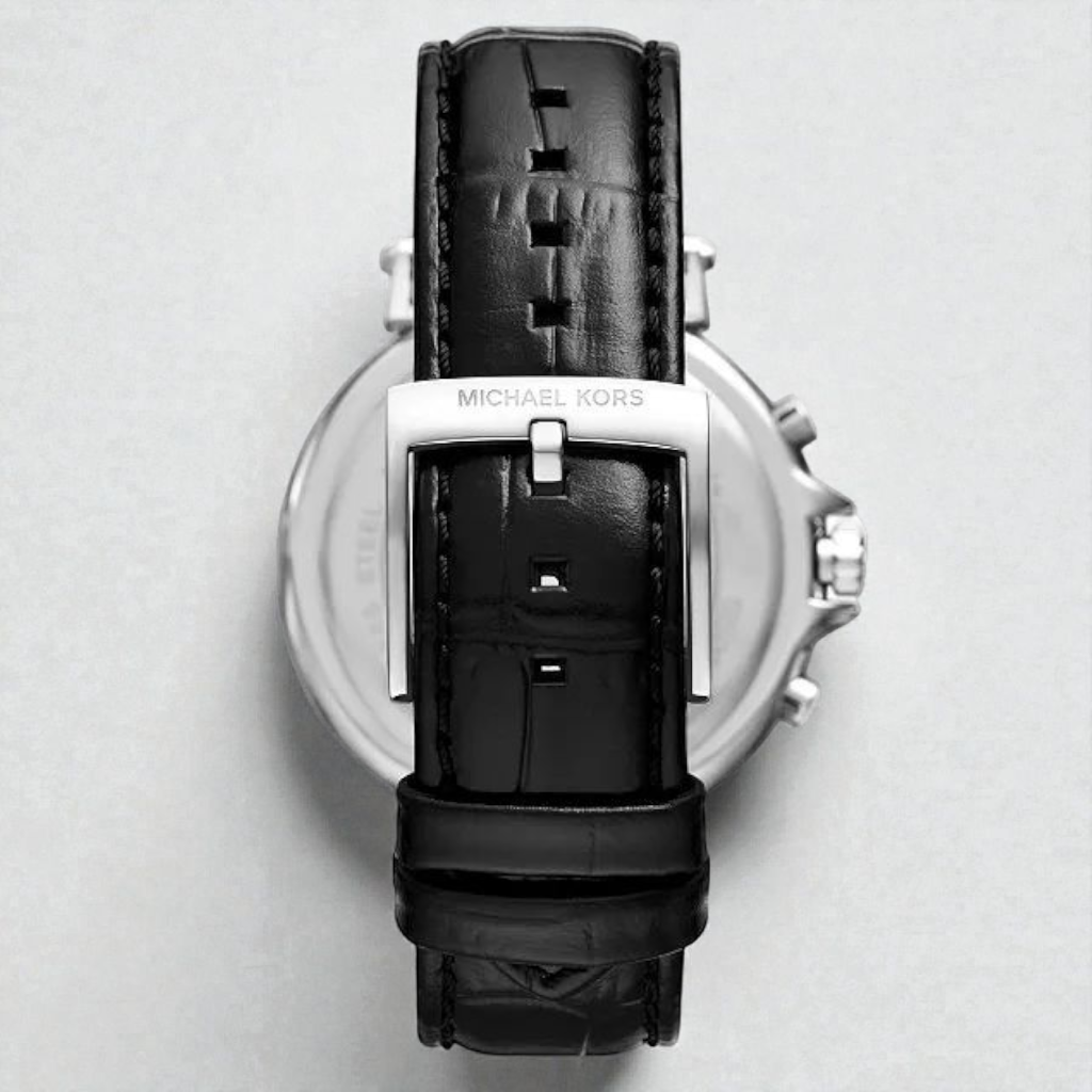 M.K Women's Maren Chronograph Black Leather Watch 40mm