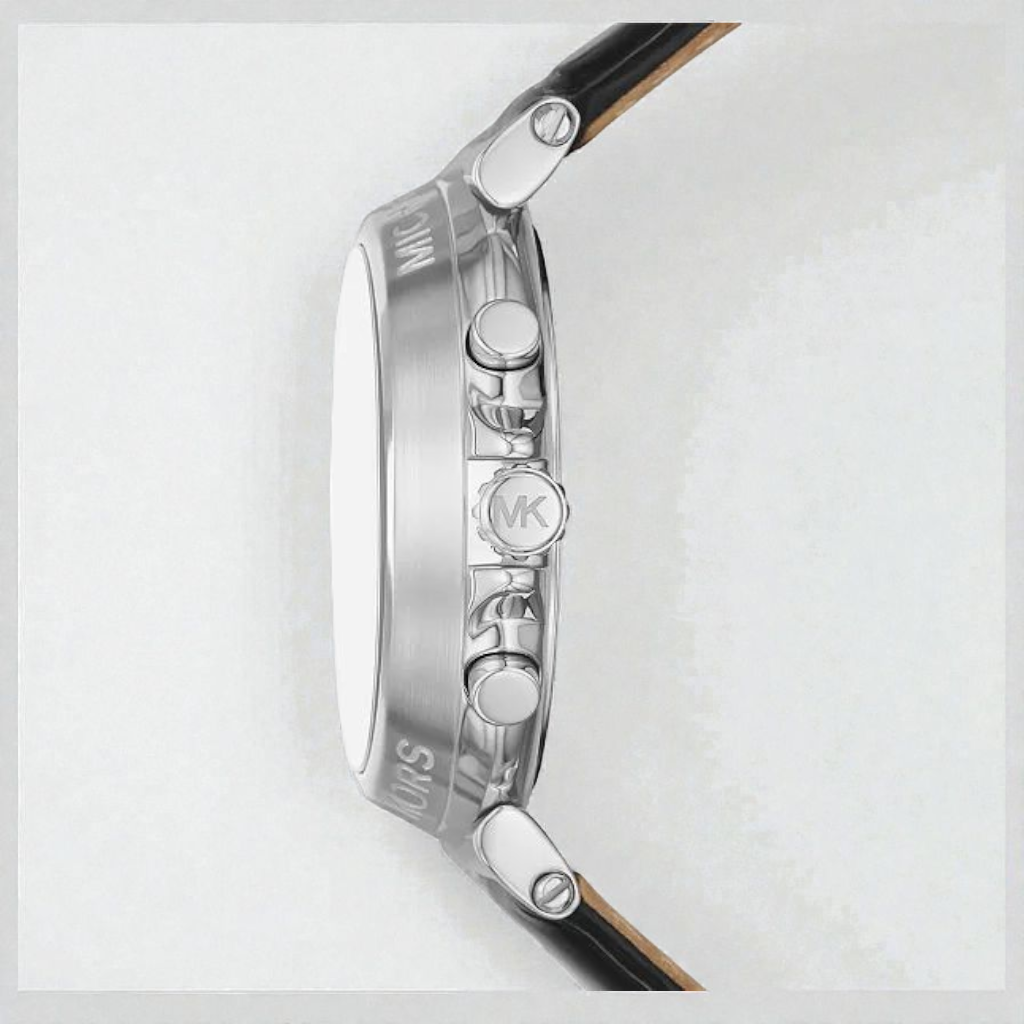 M.K Women's Maren Chronograph Black Leather Watch 40mm