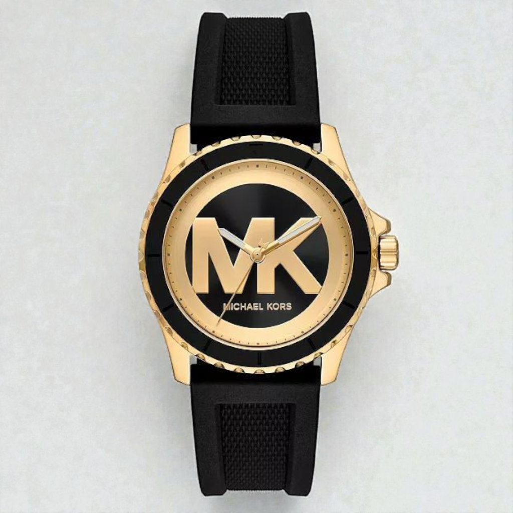 M.K Women's Everest Three-Hand Black Silicone Watch, 40mm