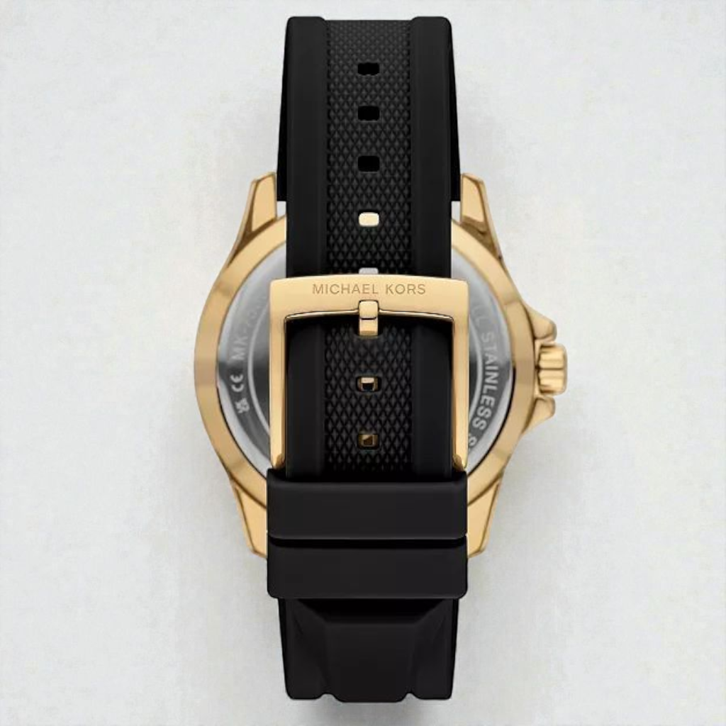 M.K Women's Everest Three-Hand Black Silicone Watch, 40mm