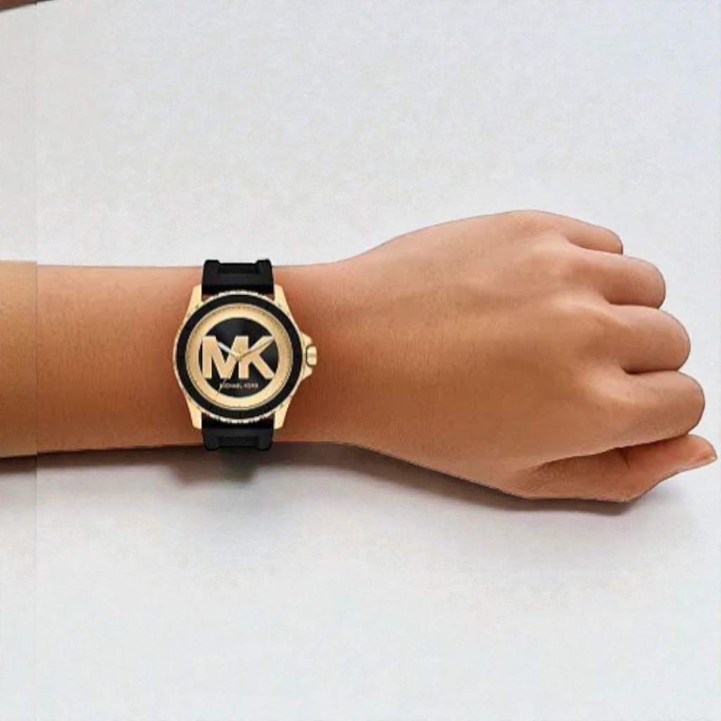 M.K Women's Everest Three-Hand Black Silicone Watch, 40mm