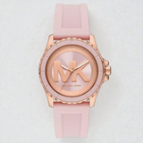 M.K Women's Everest Three-Hand Blush Pink Silicone Watch, 40mm