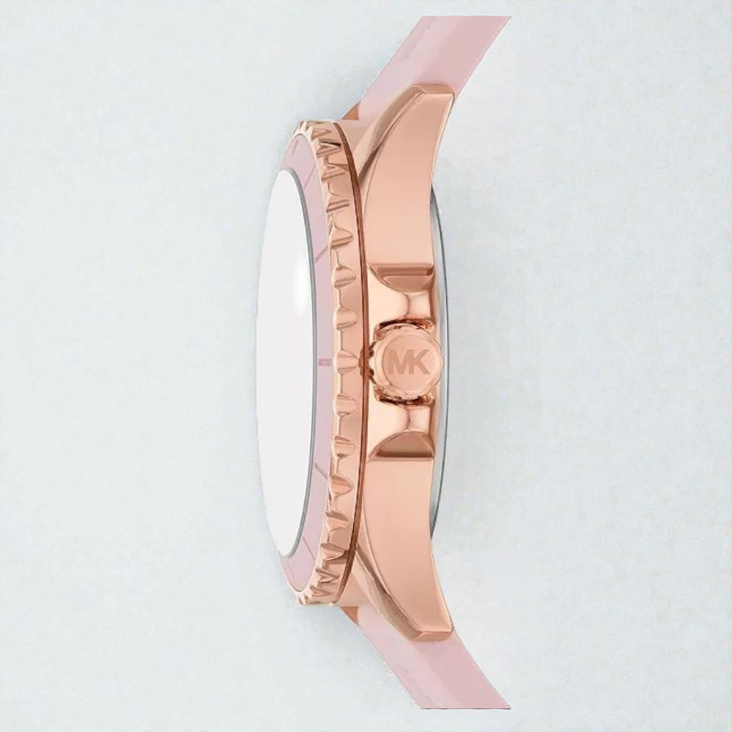 M.K Women's Everest Three-Hand Blush Pink Silicone Watch, 40mm