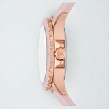 M.K Women's Everest Three-Hand Blush Pink Silicone Watch, 40mm