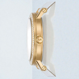 M.K Women's Corey Three-Hand White Leather Watch 38mm