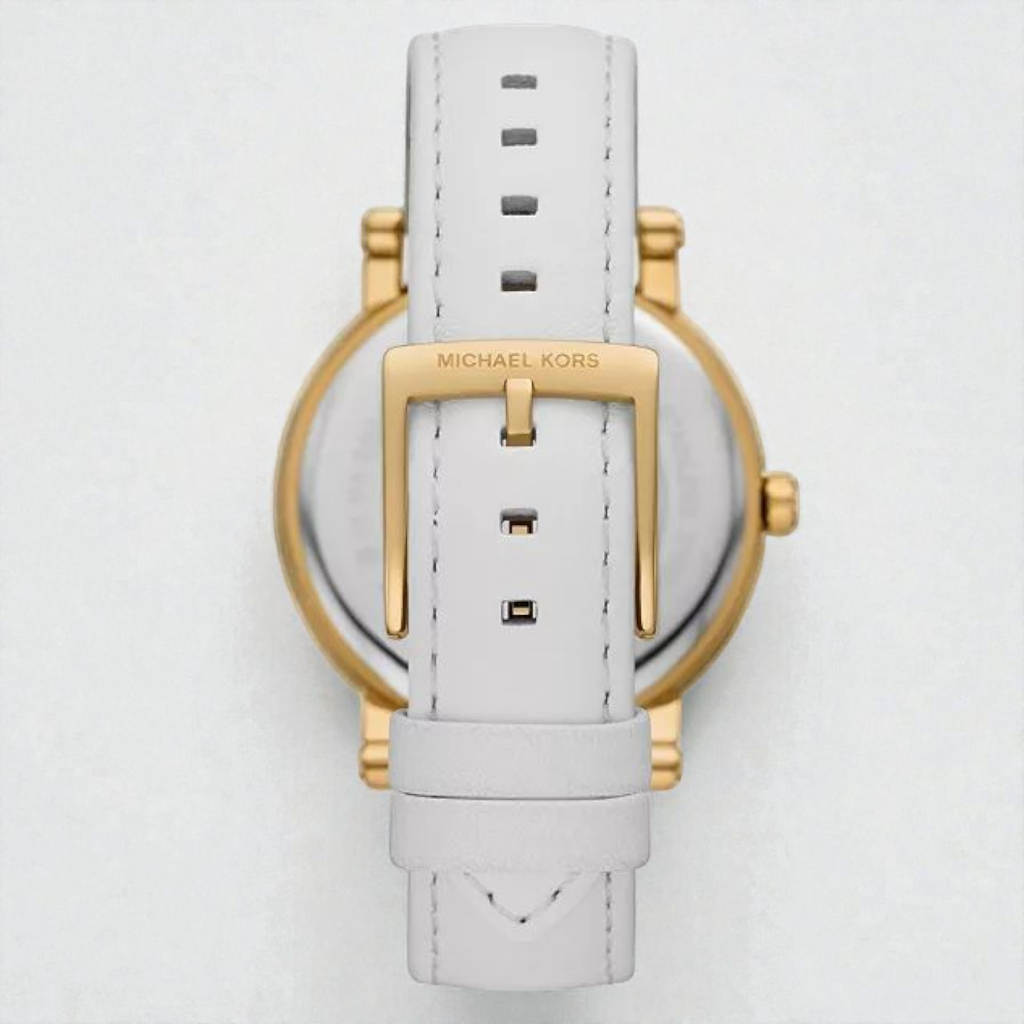 M.K Women's Corey Three-Hand White Leather Watch 38mm