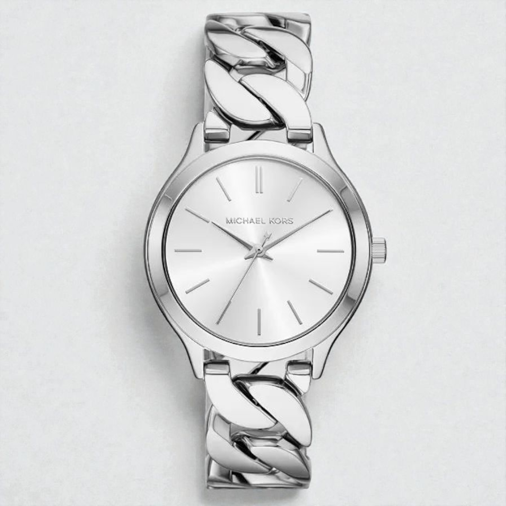 M.K Women's Slim Runway Three-Hand Silver-Tone Stainless Steel Watch 38mm