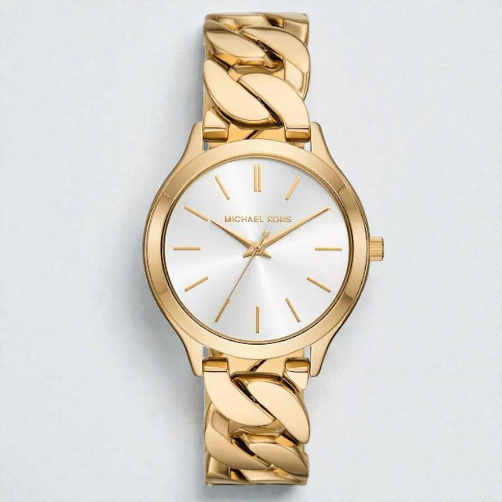 M.K Women's Slim Runway Three-Hand Gold-Tone Stainless Steel Watch 38mm