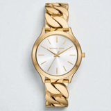 M.K Women's Slim Runway Three-Hand Gold-Tone Stainless Steel Watch 38mm