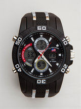 Immediate U.S. Polo Assn. Adult Male Sport Watch Analog and Digital with Black and Silver Link (U.S9724WM)
