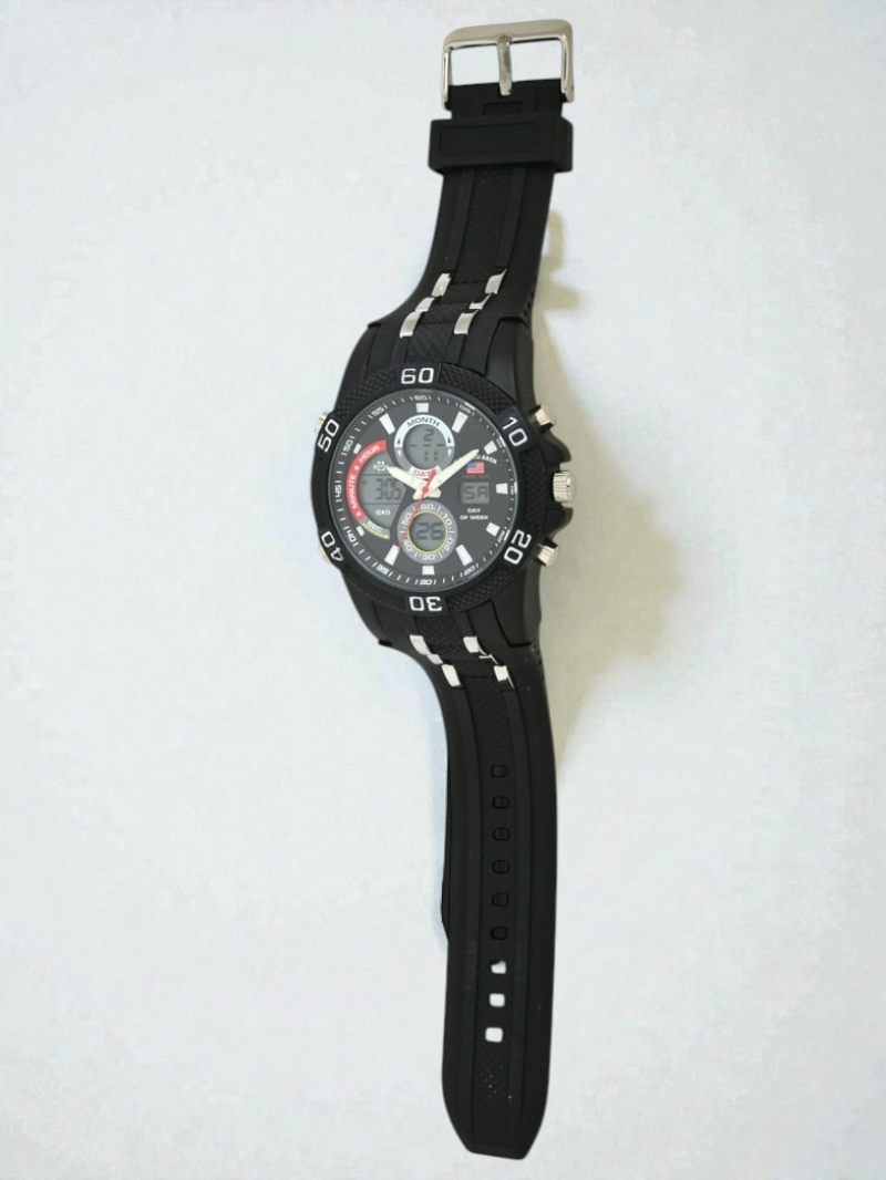 Immediate U.S. Polo Assn. Adult Male Sport Watch Analog and Digital with Black and Silver Link (U.S9724WM)