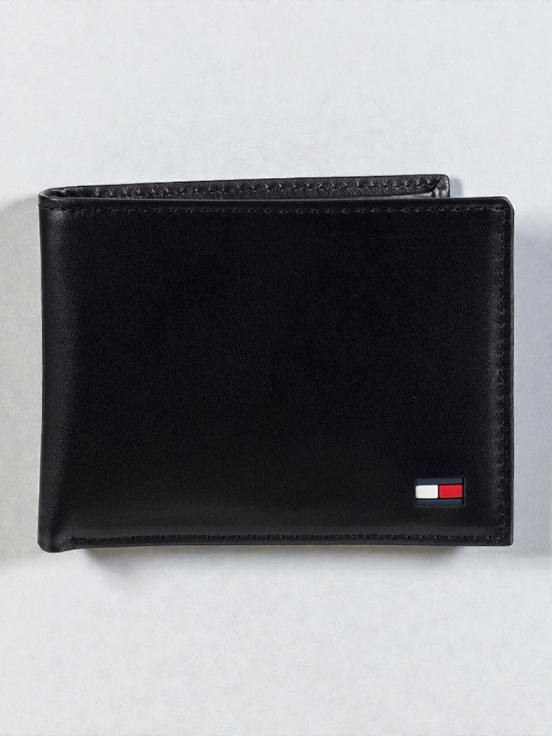 Immediate Tommy Men's RFID Blocking 100% Leather Passcase Wallet, Oxford Black