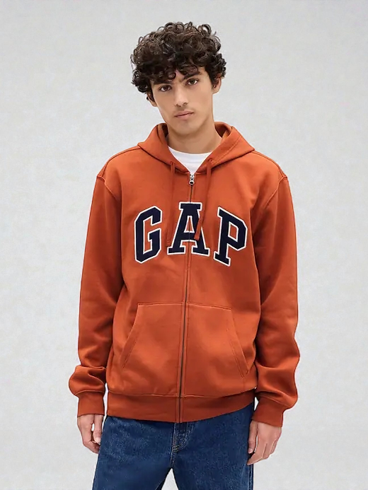 Relaxed Gap Logo Zip Hoodie