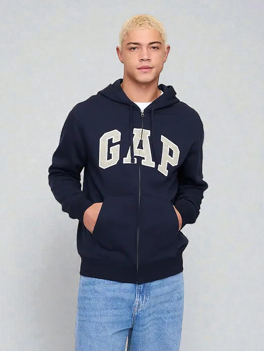 Relaxed Gap Logo Zip Hoodie