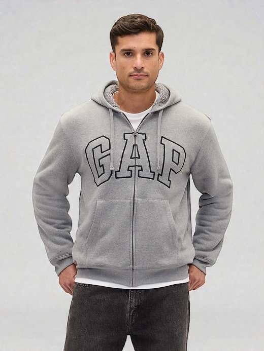 Relaxed Gap Logo Zip Hoodie